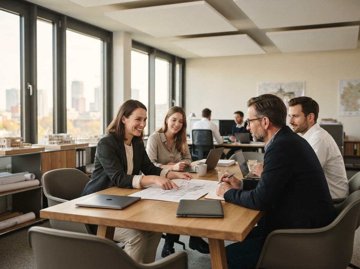Druvexi Aqmeno Arbeitsumgebung eines ortsunabhängigen Investors mit ruhiger, reduzierter Gestaltung